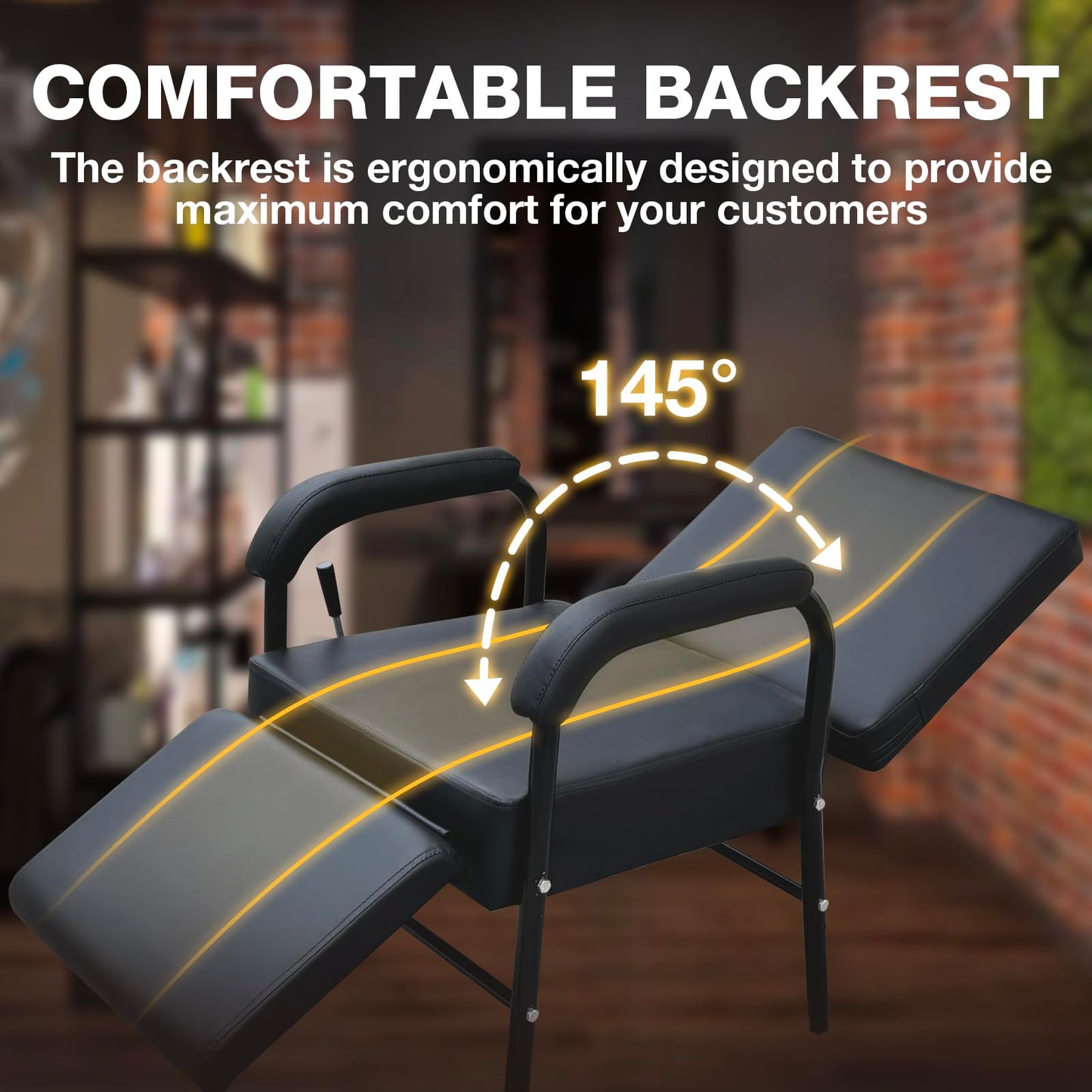 Reclining Shampoo Chairs Adjustable Height Shampoo Chairs for Salon Barber Chair Hair Stylist Chair Recline Salon Chair Spa Beauty Equipment for Hair Stylists, Tattoo Artists, Cosmetologists