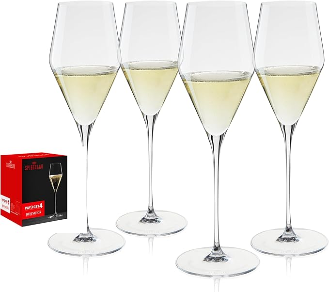 Spiegelau Definition Champagne Flutes, Elegant Crystal Champagne Glasses Gift Set, Perfect for Prosecco, Sparkling Rose, M...