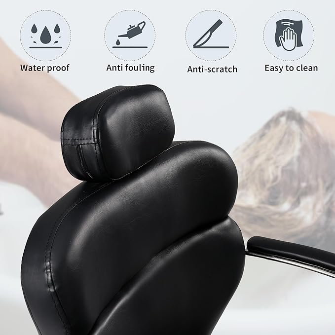 Reclining Barber Chair Salon Chair for Hair Stylist, Heavy Duty Hydraulic Pump Barber Chair Seat Height 41-46", 360° Rotation, Tattoo Chair Shampoo Beauty Salon Equipment For Barber Hair Shop