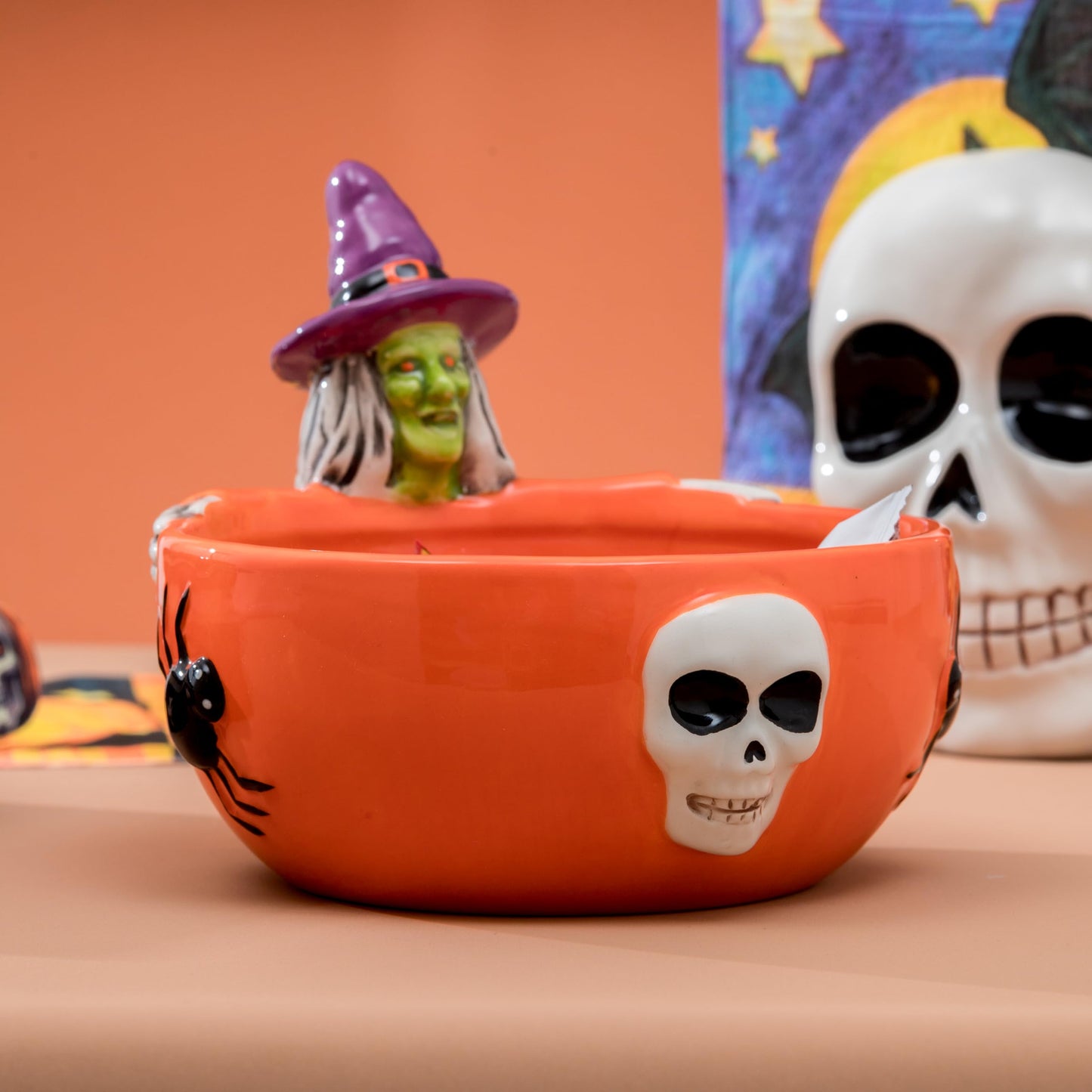 Halloween Candy Bowl -Candy Servers Hand Painted Ceramic, Dishwasher Safe