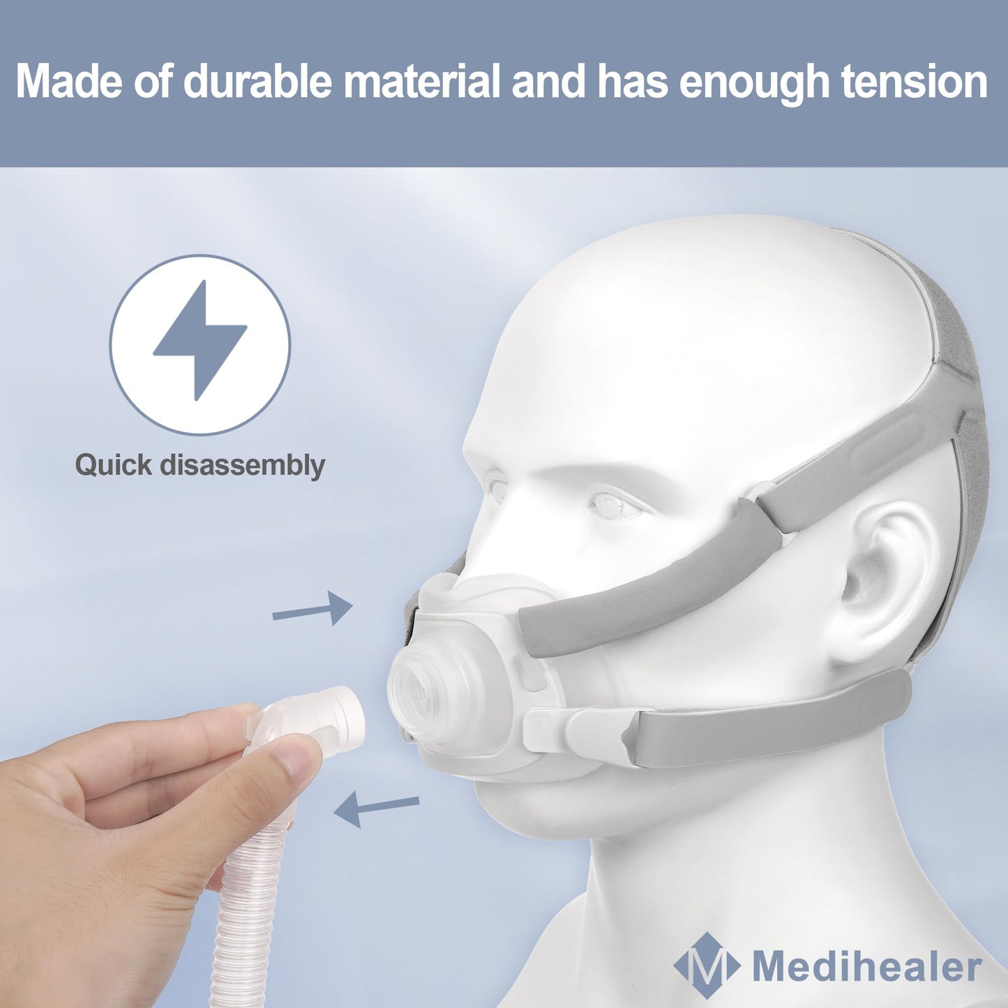 2 Packs QuietAir Elbow Tube for Airfit F40,Including 2 Short Tube 2 Elbow and 2 QuietAir Vent,Great Value CPAP Supplies by Medihealer