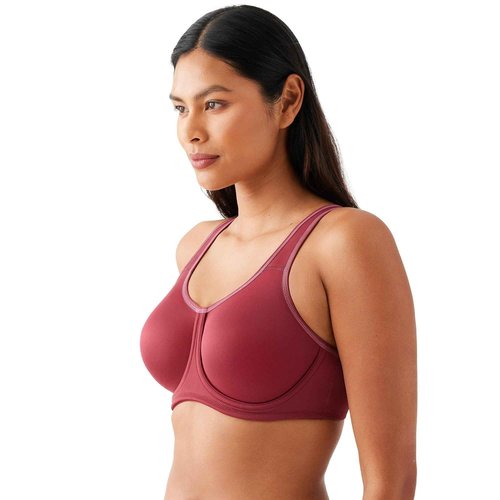 Wacoal Women's Full Support Underwire Sport Bra, Cordovan, 34G