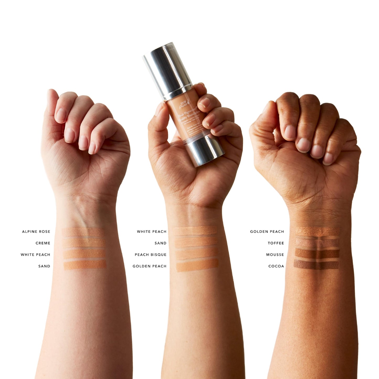 100% PURE Fruit Pigmented Healthy Foundation, Alpine Rose, Liquid Foundation Makeup, Anti-aging, Full Coverage, Matte Finish - 1