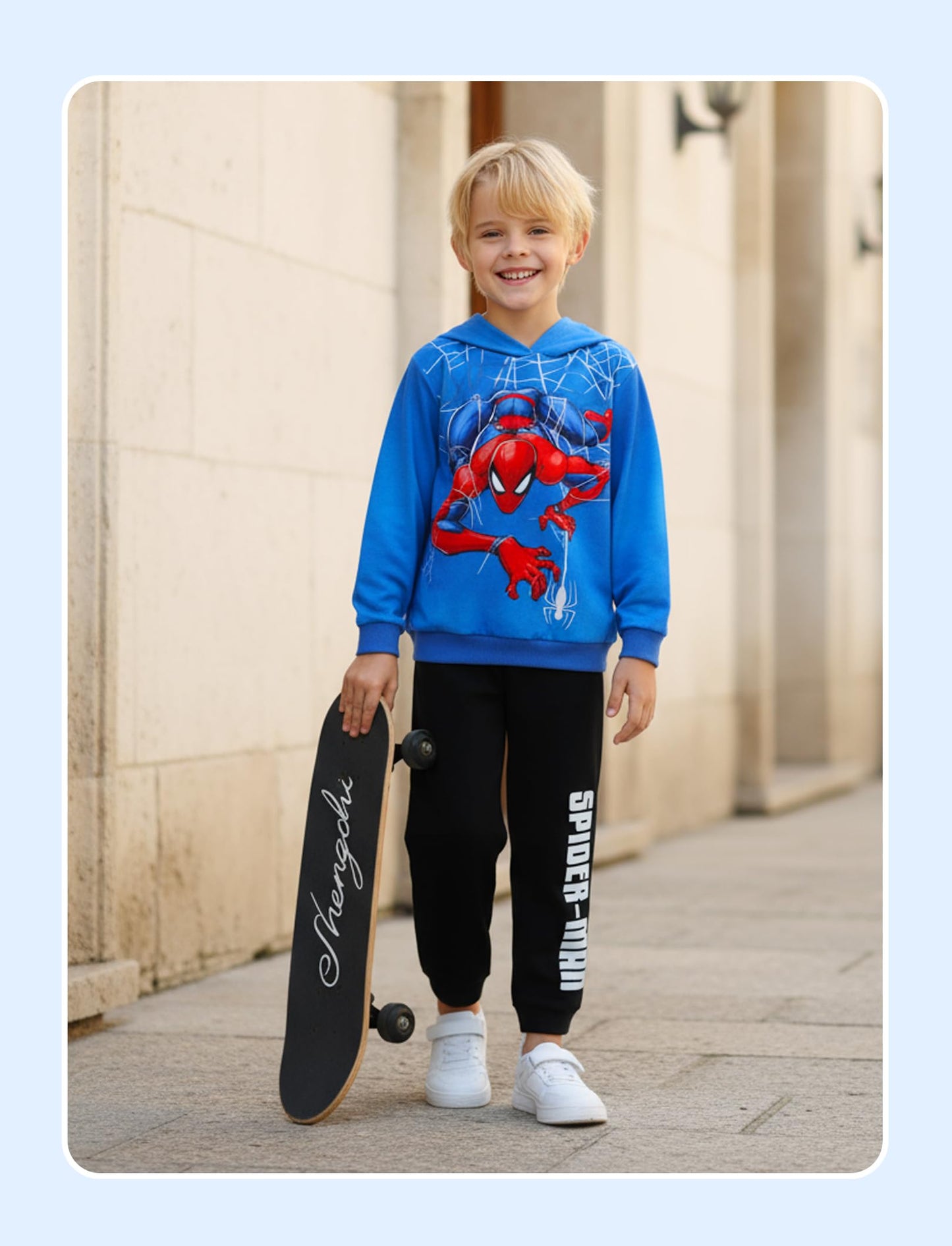 Marvel Spiderman Hoodie Sweatshirt Toddler Boys Cute Graphic Pullover Tops Kids Comfort Clothes for Birthday Gift Party Casual Outfit Blue 3-4T