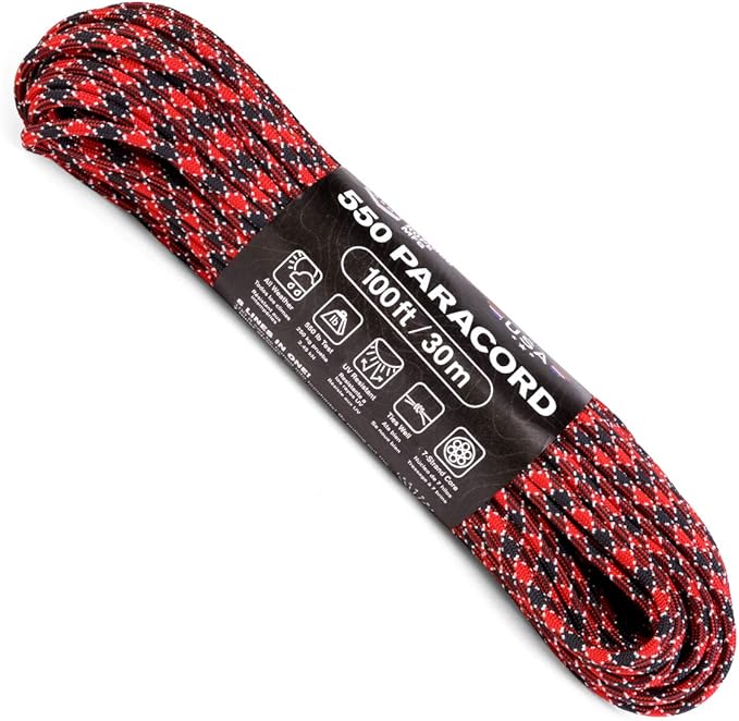 Atwood Rope MFG 550 Paracord 100 Feet 7-Strand Core Nylon Parachute Cord Outside Survival Gear Made in USA | Lanyards, Bra...