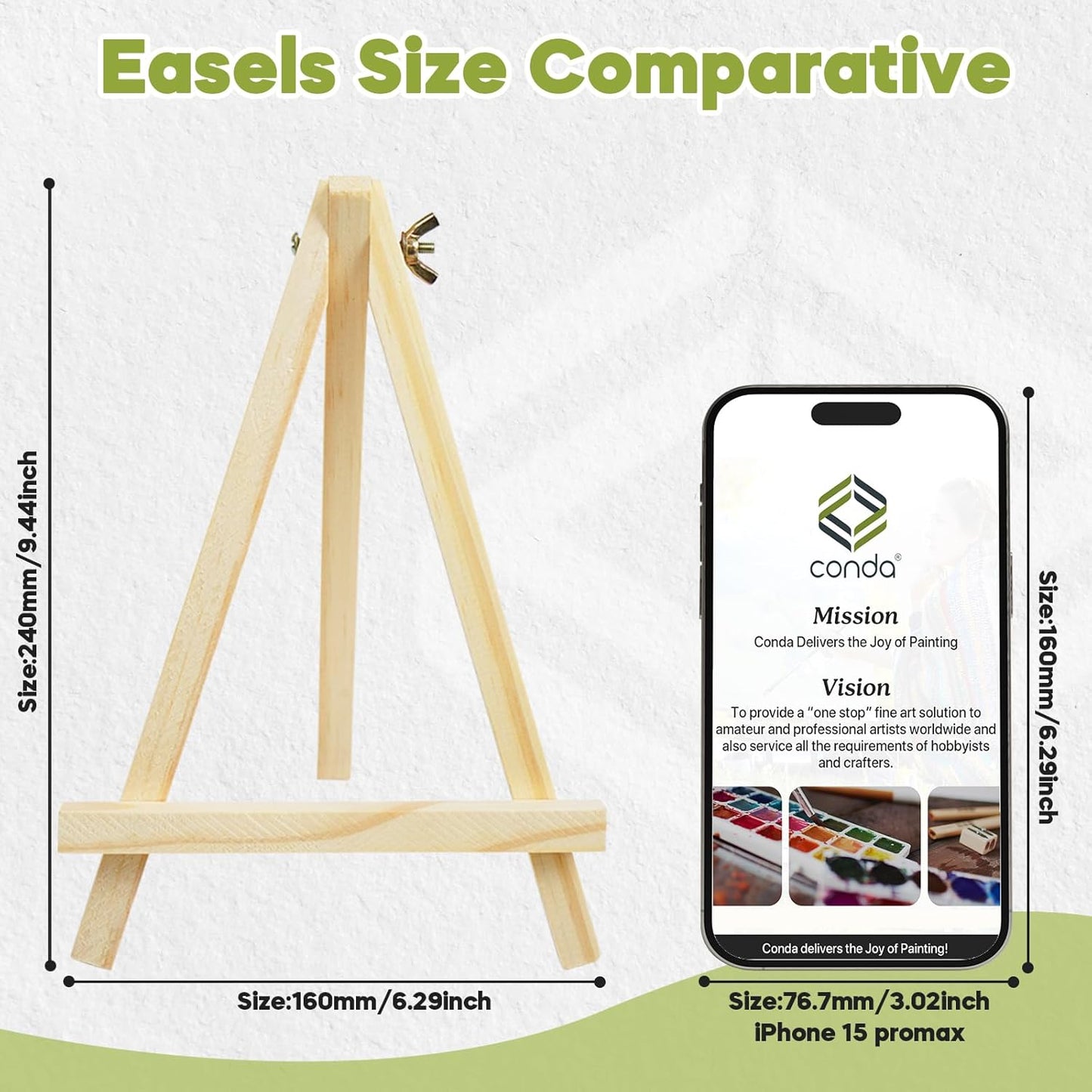 26 Pack 9 Inch Wood Easels, Easel Stand for Painting Canvases, Art, and Crafts,Tripod,Painting Party Easel,Kids Student Tabletop Easels for Painting,Portable A-Frame Tripod Tabletop Easel Set