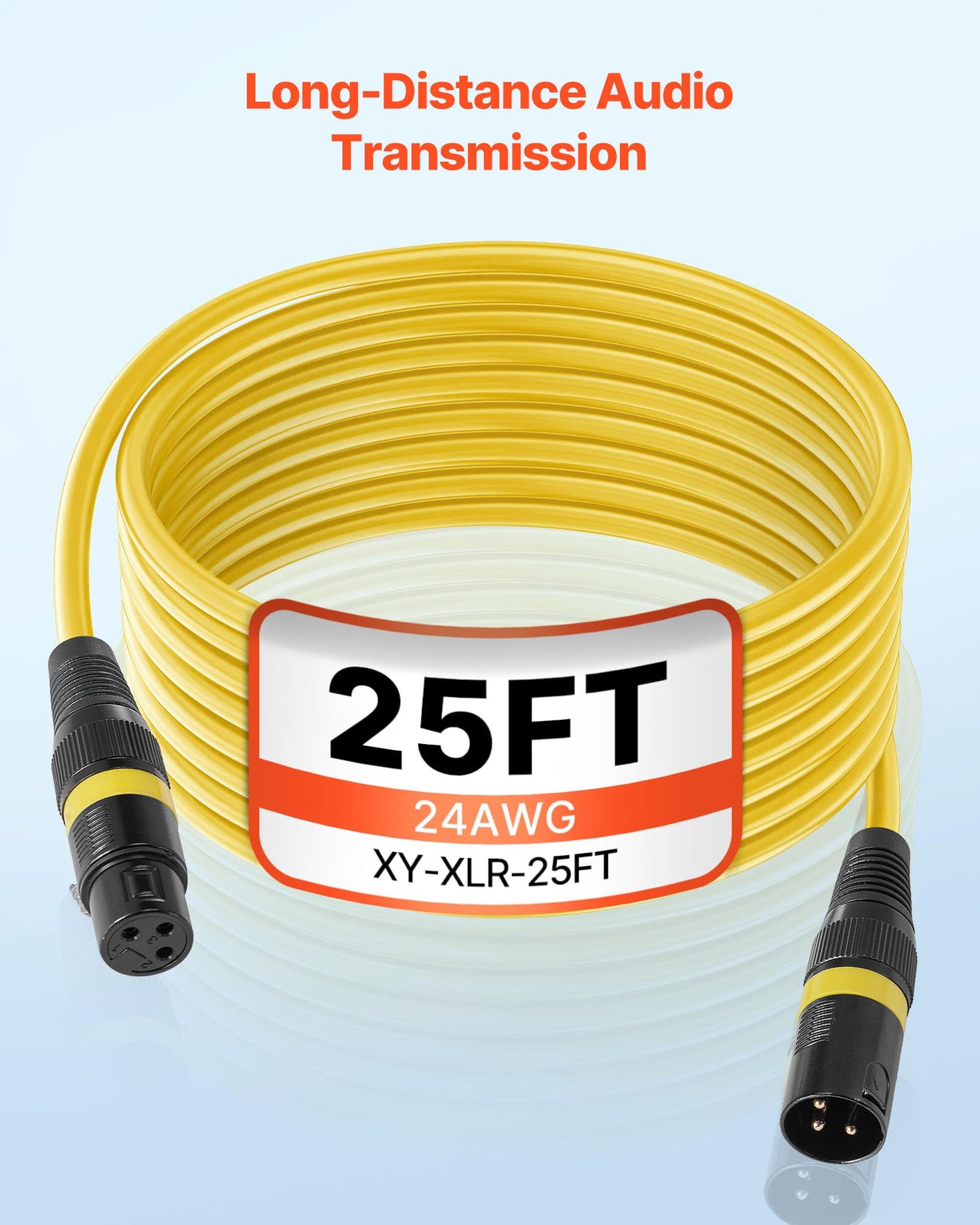 Vevor Xlr Cable 25 Ft, 4 Pack, Shielded Balanced Dmx Male To Female Microphone Cables, Gold-Plated 3-Pin Xlr Mic Speaker Cord Wi