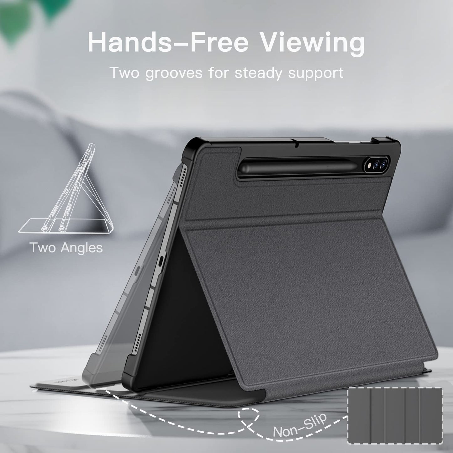Jetech Case For Samsung Galaxy Tab S8 2022/S7 2020 11-Inch With S Pen Holder, Slim Folio Stand Protective Tablet Cover, Multi-An