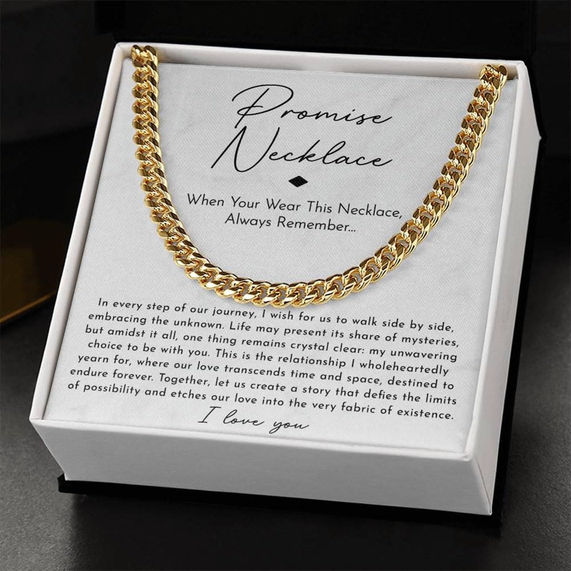 VIRAGIL To My Man Promise, Anniversary & Birthday Necklace - Guy Valentine Gift, Boyfriend Promise & Birthday Gift