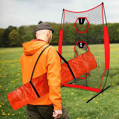 Doublehorse Football Throwing Net - 5x7FT Portable Rugby Quarterback Target Toss Kicking Practice Training Game for Outdoor Indoor Backyard Sports Field Teens Adults Practice Gifts