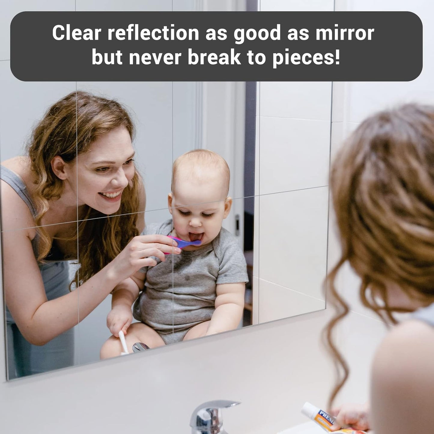 Enoin 1Pack 8 x 12 Inch Silver Mirror Acrylic/Plexiglass Sheet 0.118'' 1/8'' Thick, Non Glass Safety Reflective Mirror Sheet Laser Board Panel for Home and Commercial Use, DIY Craft, Wall Decor
