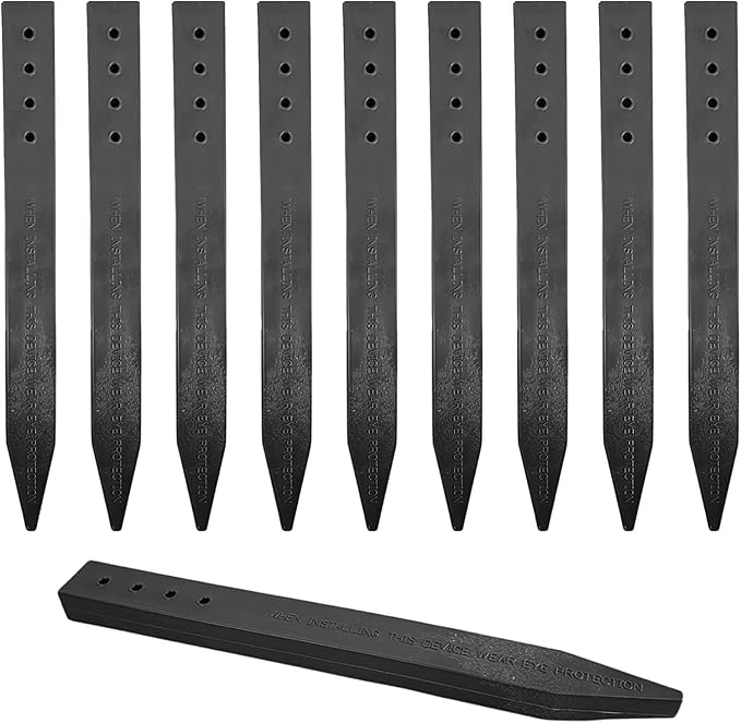 USA Made Heavy Duty, Black Landscape Lawn & Garden Border Edging Stakes - Easy Install Terrace & Bender Board (15)