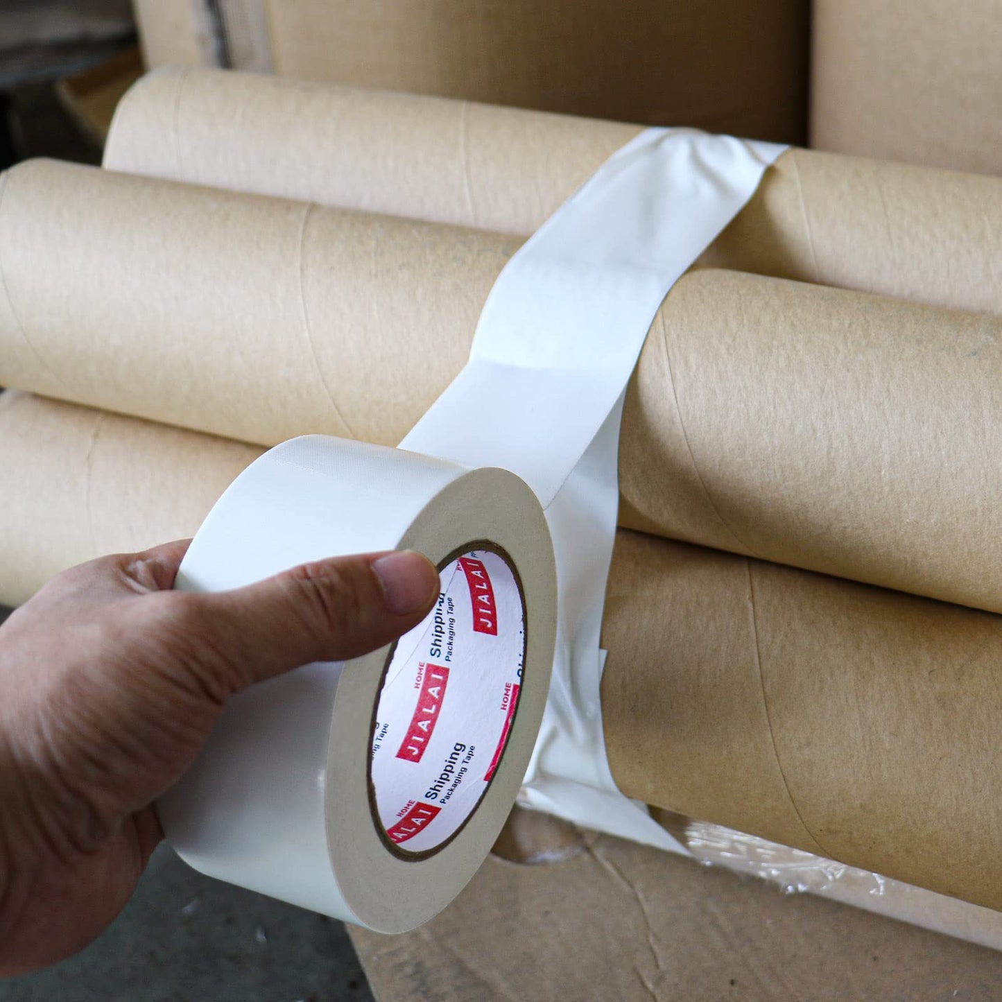 JIALAI HOME Duct Tape Heavy Duty - White Tape Duct 2 Inches x 30 Yards 3 Pack, 8.27 mil, Strong, Flexible, No Residue, All-Weather and Tear by Hand - for Repairs, Industrial, Professional Use