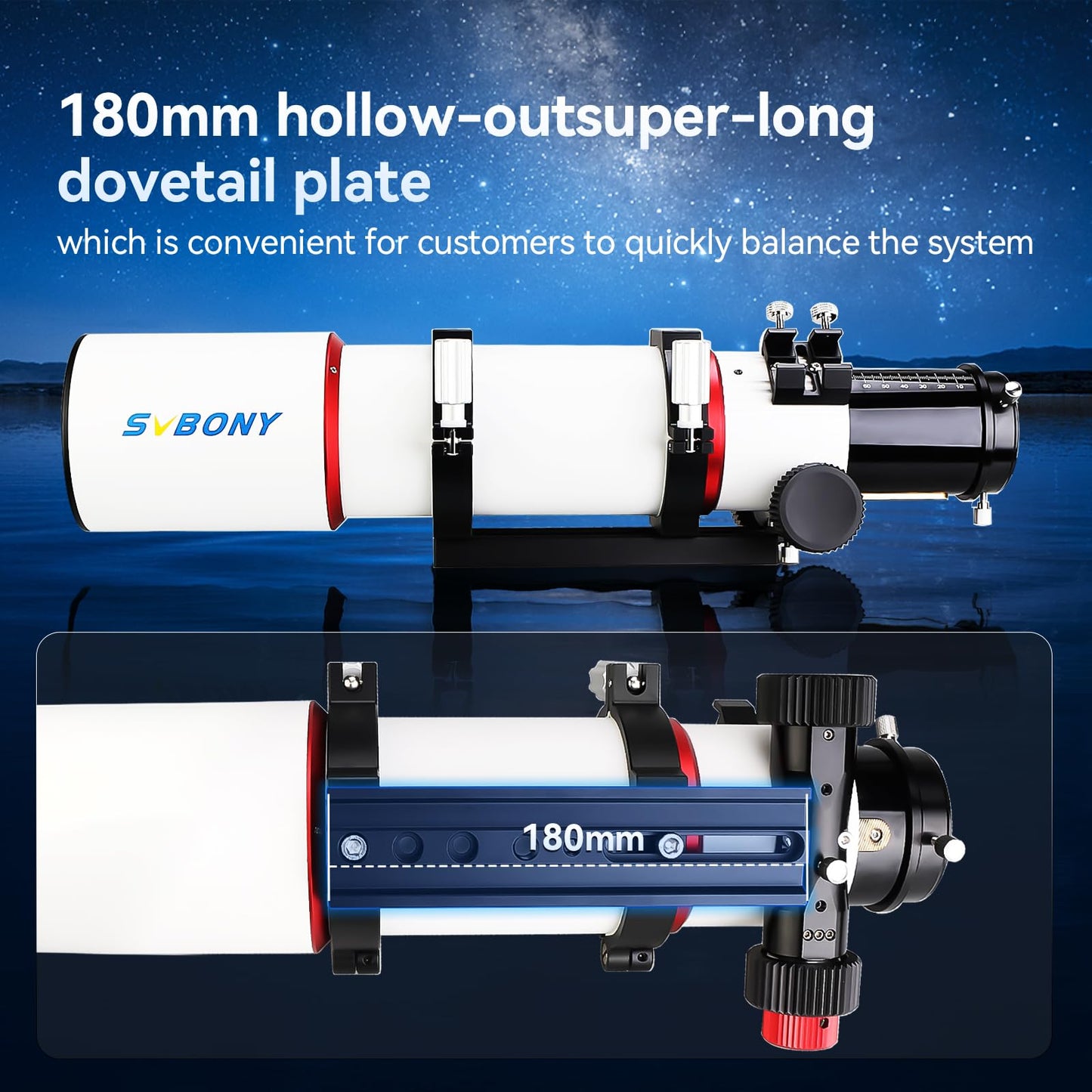 SVBONY SV550 Telescope, 80ED F6 Triplet Apochromatic Refractor OTA, 2.5" Micro-Reduction Rap Focuser, 87mm Back Focus Distance, Telescope for Adults High Powered, for Deep Sky Astrophotography&Visual