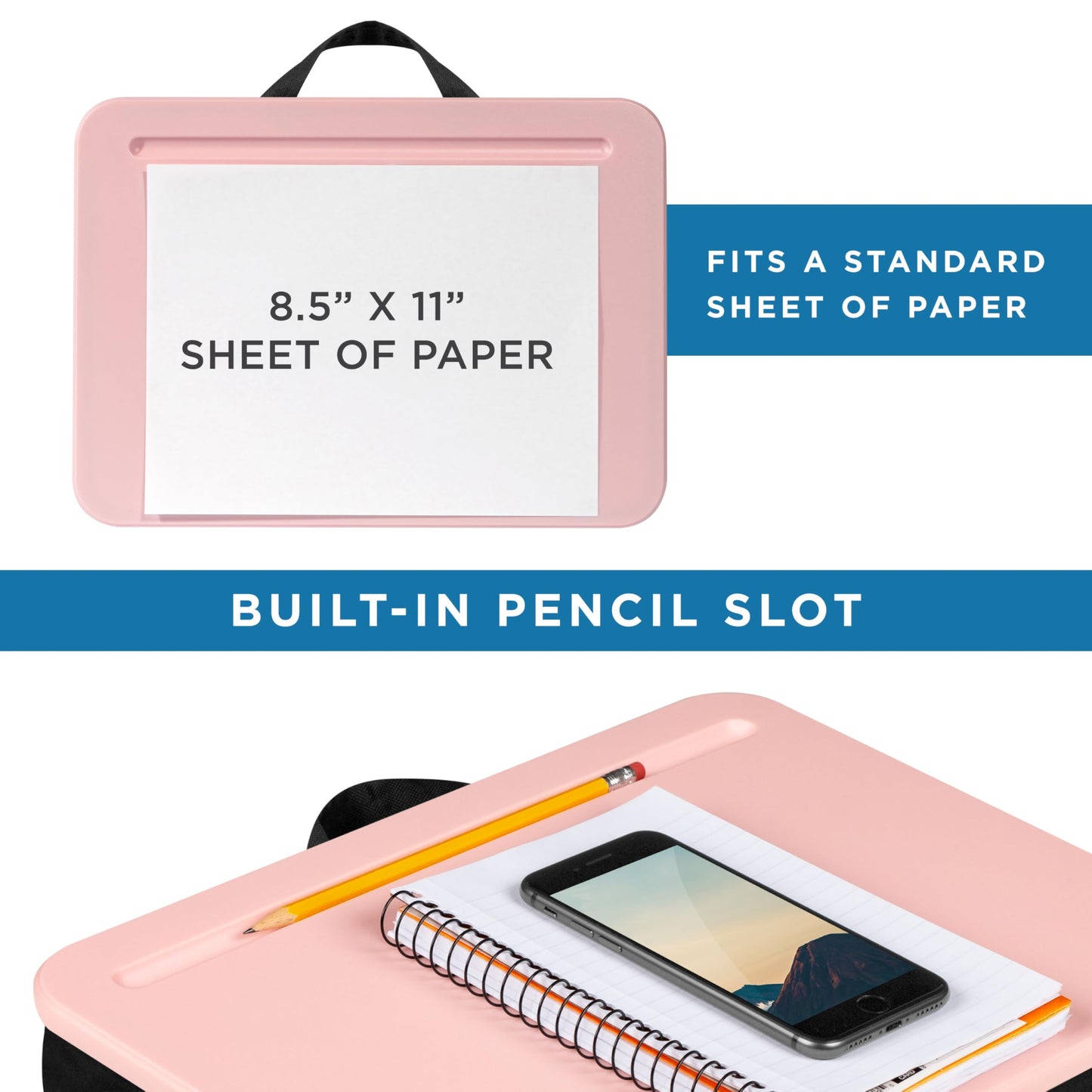 LAPGEAR Compact Lap Desk - Fits up to 15 Inch Laptops - Rose Quartz - Style No. 43104