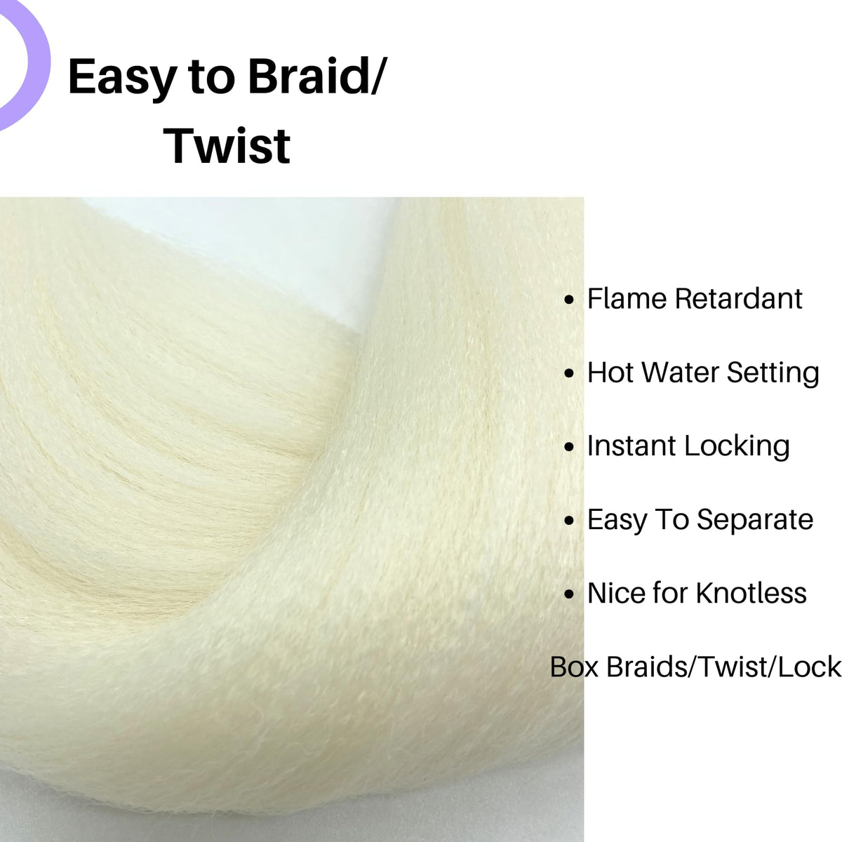 Platinum Blonde Braiding Hair Pre Stretched 16 Inch for Knotless Braids Synthetic Box Braiding Hair for Women