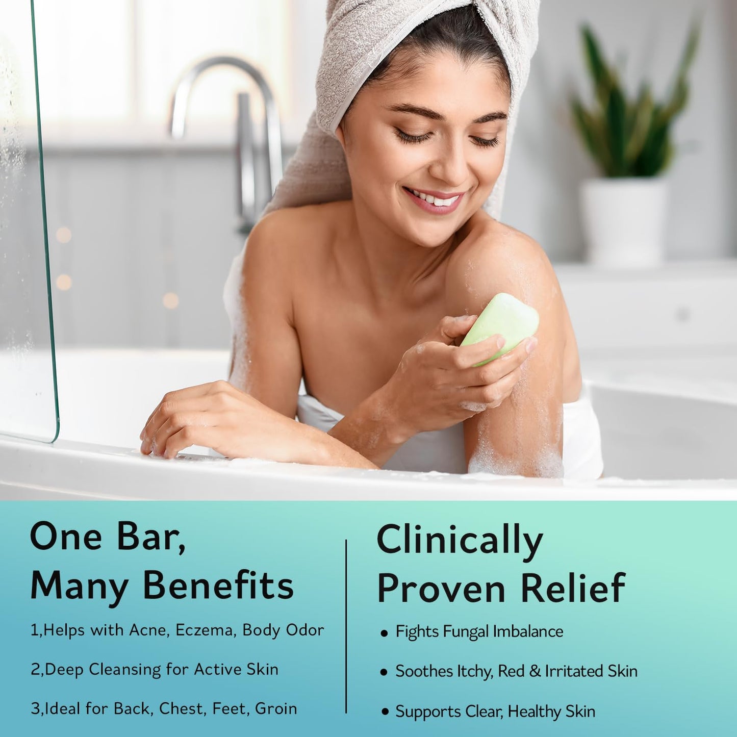 PHARMBANNER Tea Tree Antifungal Soap Bar - Body Wash for Face & Body Acne, Folliculitis, Jock Itch, Ringworm, Athletes Foot, Bod