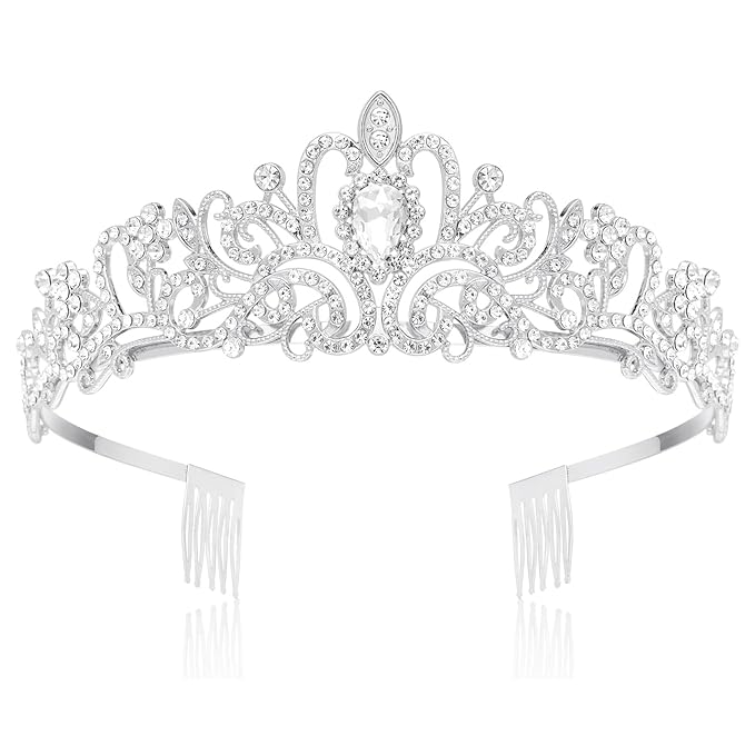 Makone Crowns for Women Princess Tiaras for Girls Queen Crown and Comb Tiara for Wedding Birthday Pageant Bridal Prom Chri...