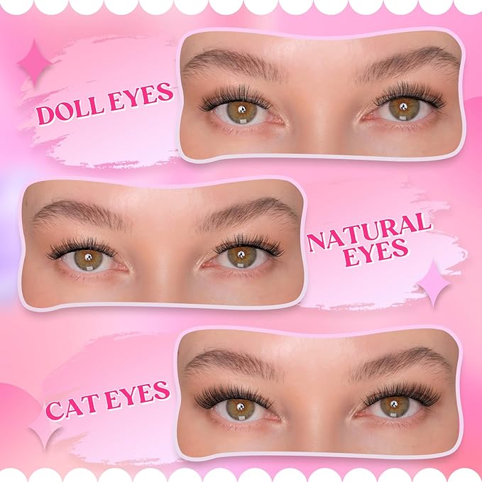 FADLASH Lash Extension Kit, FADLASH DIY Individual Lashes Clusters Kit with 3D Lash Clusters Lash Bond and Seal and Lash Tweezers for DIY Eyelash Extension Easy to Apply at Home(R02-07-D-10-18MIX）