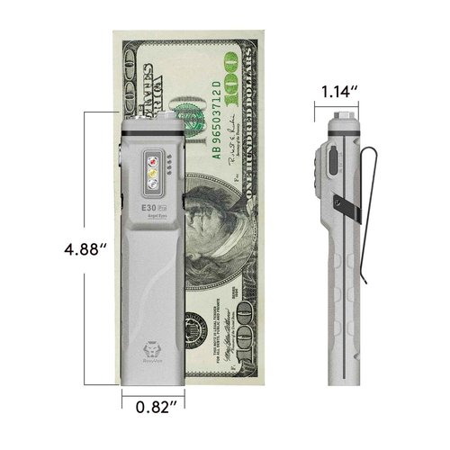 RovyVon E30 Pro Marble USB-C Rechargeable EDC Flashlight, Max 3500 Lumens Flat Flashlight with Proximity Sensor, Combo Switch Versatile Pocket Light for Everyday Carry/Emergency(365nm+Red+White)