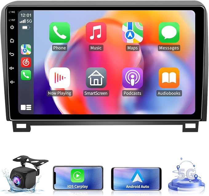 5GWiFi Upgrade Car Stereo Radio for Toyota Tundra 2007-2013 Toyota Sequoia 2008-2018 - Wireless Carplay and Android Auto G...