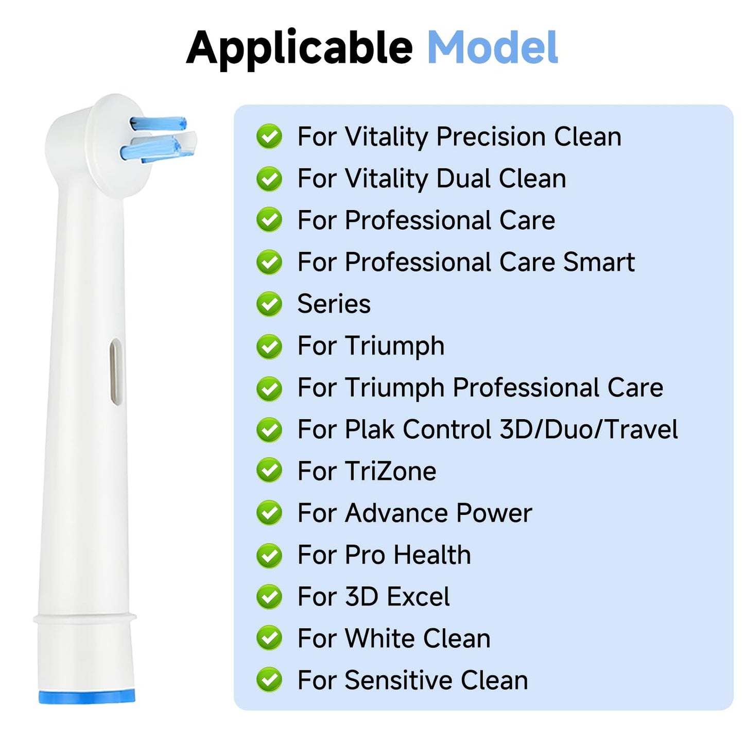 8Pcs Interspace Toothbrush Heads, Precision Clean Electric Toothbrush Head Replacement Brush Heads Compatible with Braun Oral B Electric Toothbrushes for Cleaning Crevices, Bridges and Implants