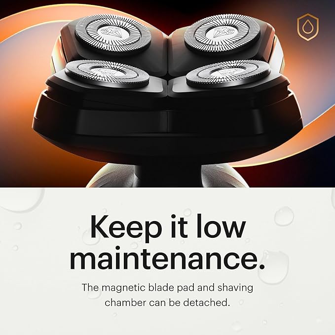 MANSCAPED® The Dome Shaver™ Plus Men’s Head Shaver – Four Double-Track Rotary Blades with SkinSafe® & FlexAdjust Technology, Waterproof, USB-C Charging, Magnetic Detachable Blade Pad, Travel Lock