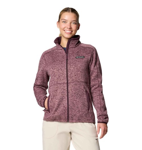 Columbia Women's Sweater Weather Full Zip II, Moonvista/Fig Heather, X-Large