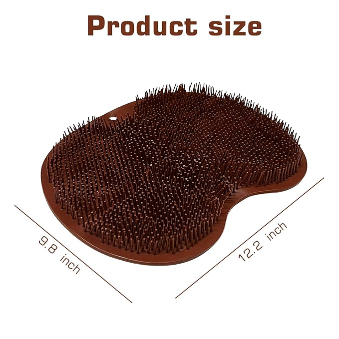 Shower Foot Scrubber Mat Back Washer Back Exfoliating Bath Wash Pad Wall Mounted Slip Suction Cups Foot Scrubber for Use in Shower Cups Foot Cleaner for Men and Women