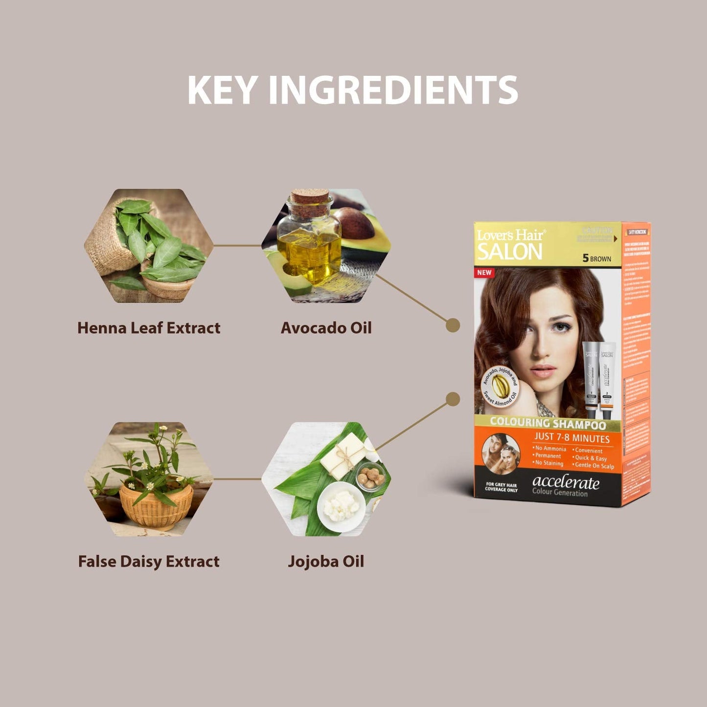 Lover's Hair Salon Colouring Shampoo - #5 Brown