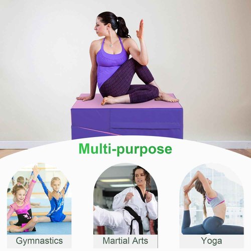BestMassage Gymnastics Tumbling Mats Incline 34"x24" lnch Tumbling Mat Folding Gymnastic Tumbling Mat Indoor/Outdoor Exercise Mat Home Gym Yoga Mat with Handle