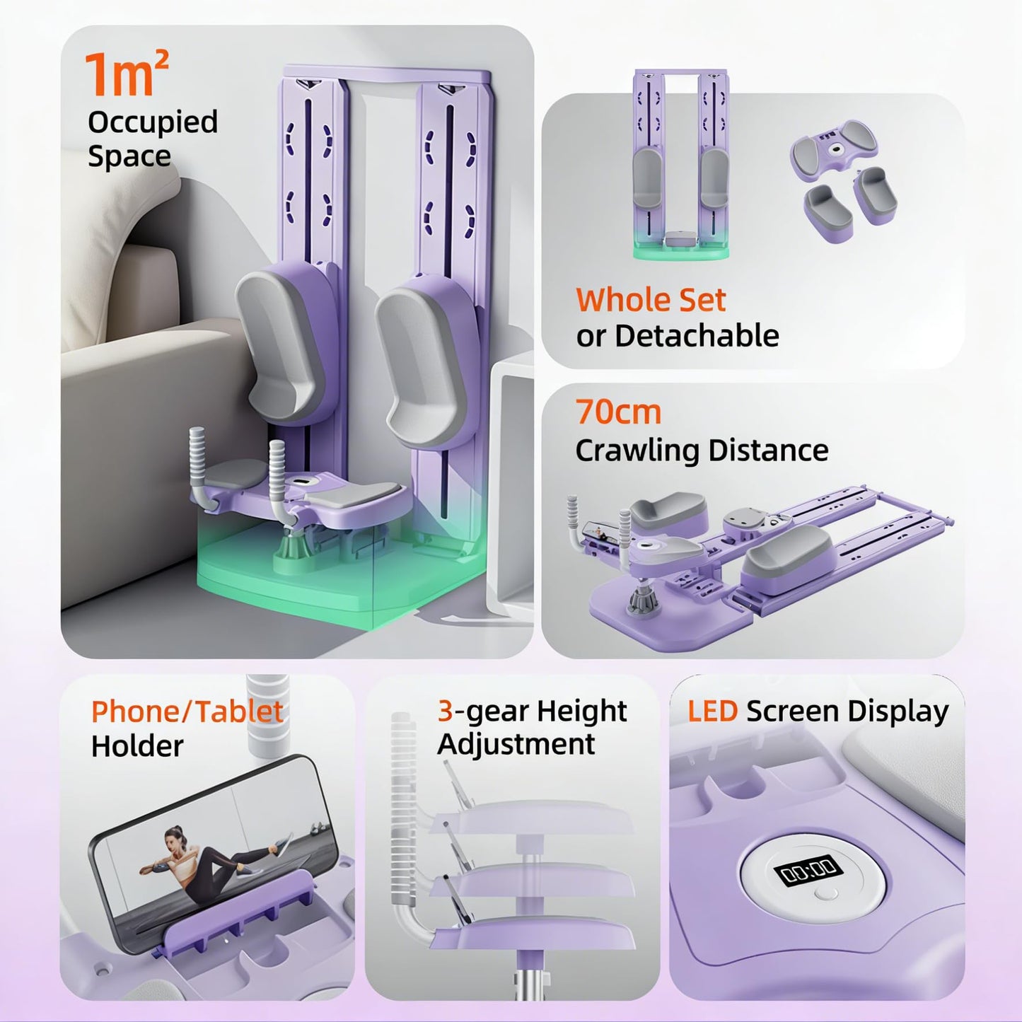 Spine Twist and Stretch Trainer, Crawling Training Machine Lower-Back Pain Relief & core Training Machine Waist and ab Twist Trainer，Multifunctional Abdominal Plate Portable Pilates Reformer