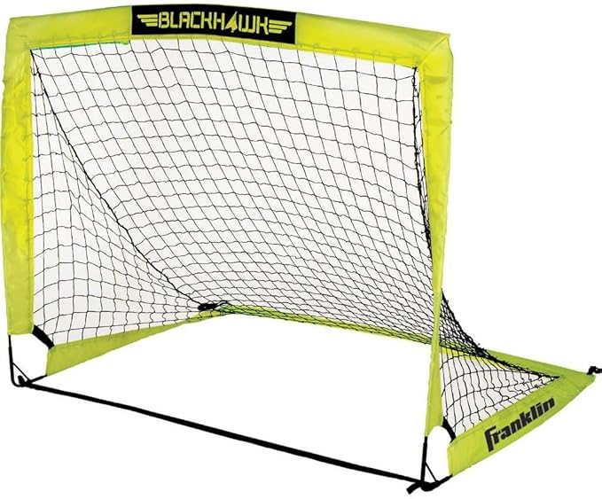 Franklin Sports Blackhawk Backyard Soccer Goal - Portable Pop Up Soccer Nets - Youth + Adult Folding Indoor + Outdoor Goal...