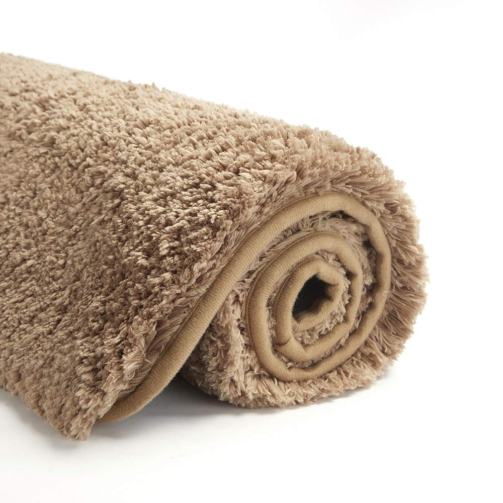 Suchtale Non Slip Bath Mat - Soft Microfiber Shaggy (16 x 24, Sand) Absorbent Machine Washable Thick Plush Mat