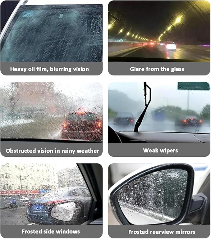 Glass Cleaner, Car Oil Film Cleaner,Q4 Glass Guard,Automotive Oil Film Cleaning Brush for Car Windows – Glass Cleaning Board