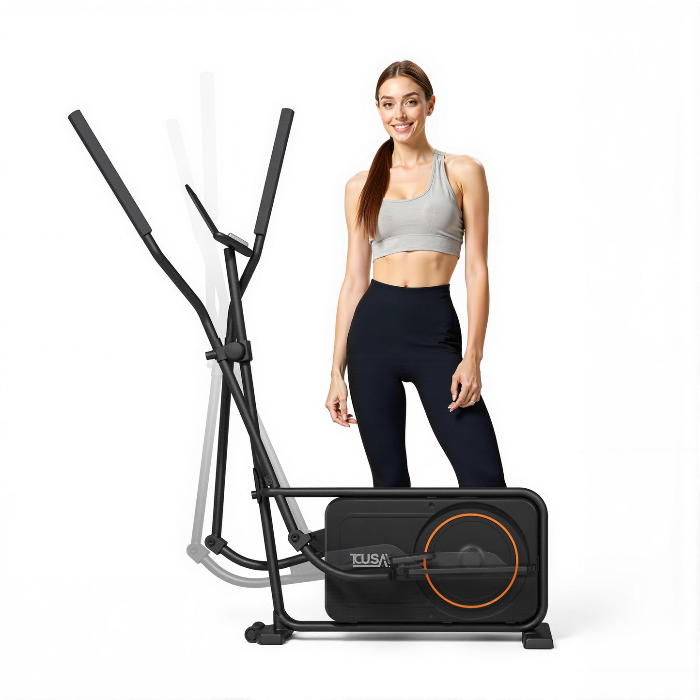 TOUSAINS ET3 Adjustable Stride Elliptical | 16-18" | 32 Resistance Levels | Quiet Bluetooth Cardio for Home Gym | 265 lbs