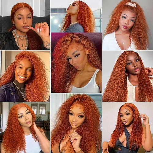 Condescension Human Hair Bundles 20 22 24 inch Orange Burnt Orange 350 Deep Wave Bundles Human Hair Unprocessed Brazilian Virgin Hair for Black Women