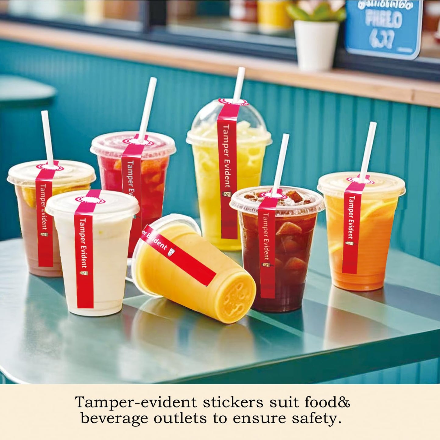 Safe Secure Tamper Proof Stickers Tamper Evident Seals Stickers 1" x 9" - 600 Pcs Food Deliver for Drink Lids Stickers Sealed for Freshness Labels Drink Food Seals（Red）