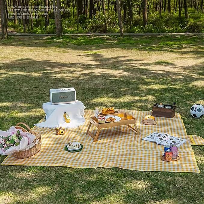 Extra Large Picnic Blanket Beach Blankets, 80''x60'' Picnic Mat Waterproof Sand Proof Foldable Portable for Outdoor Campin...