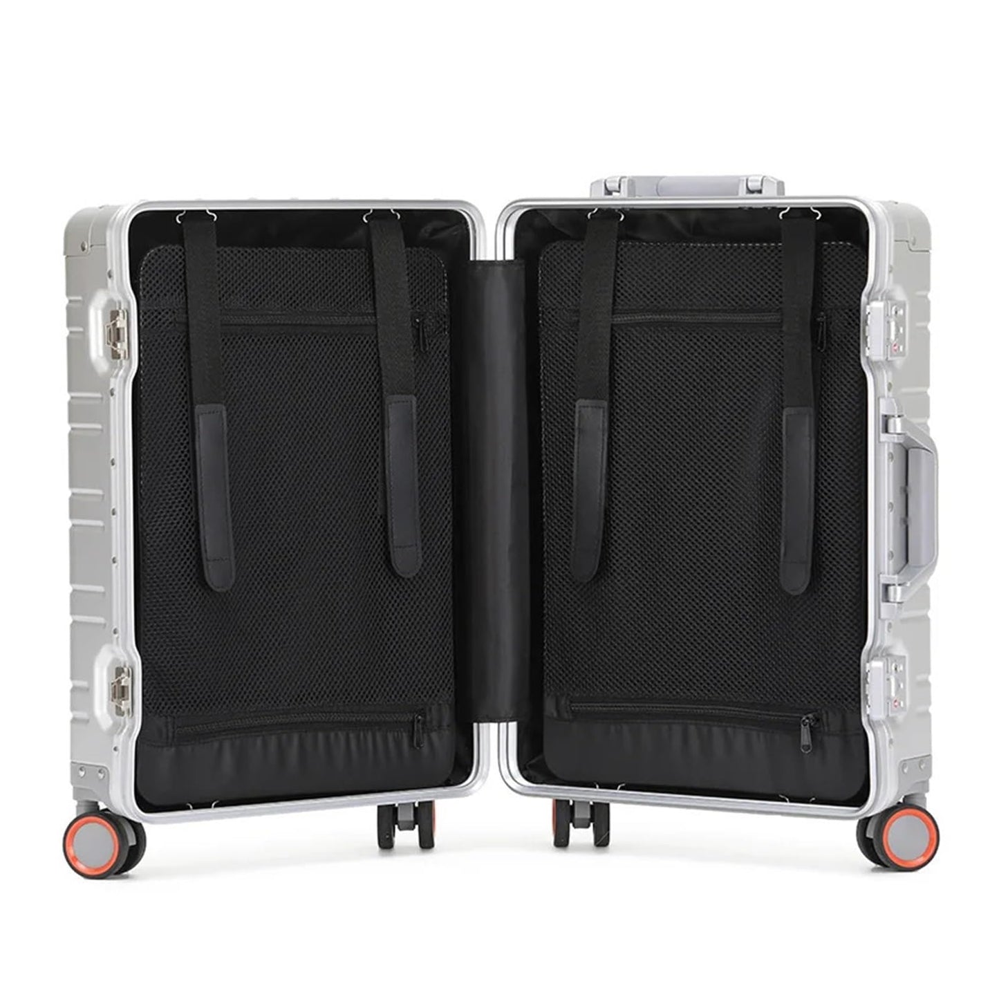MUdson Trunk All Aluminum-Magnesium Alloy Travel Suitcase Men's Business Rolling Luggage On Wheels Trolley Luggage Carry-Ons Cabin Suitcase Durable (Color : Silver, Size : 29")