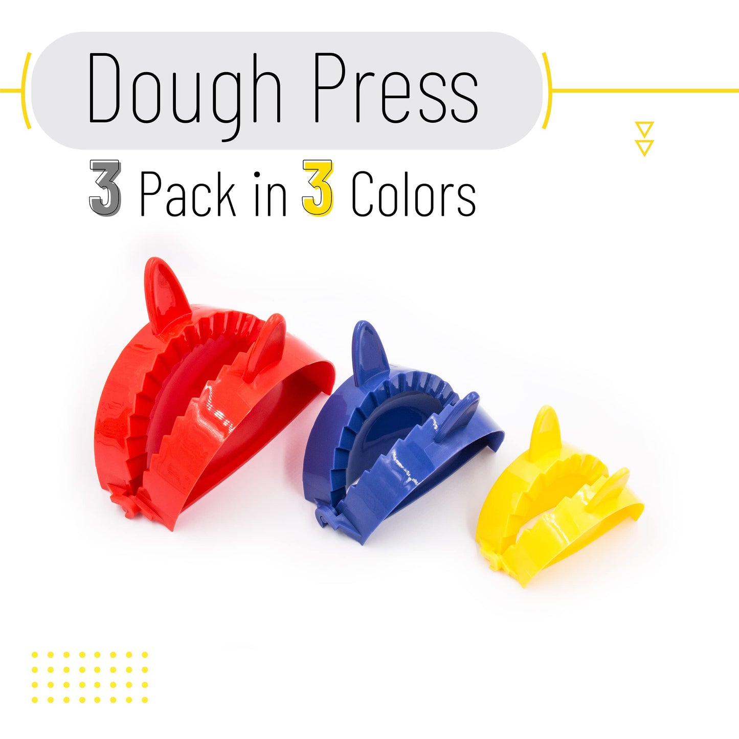 BTaT- Dough Press Set, 3 Pack, Empanada Press, Dough Press, Dumpling Press, Hand Pie Press, Mini Pie Press, Hand Pie Maker, Meat Pie Cutter, Pie Press, Pastry Press, Turnover Press, Christmas Gifts