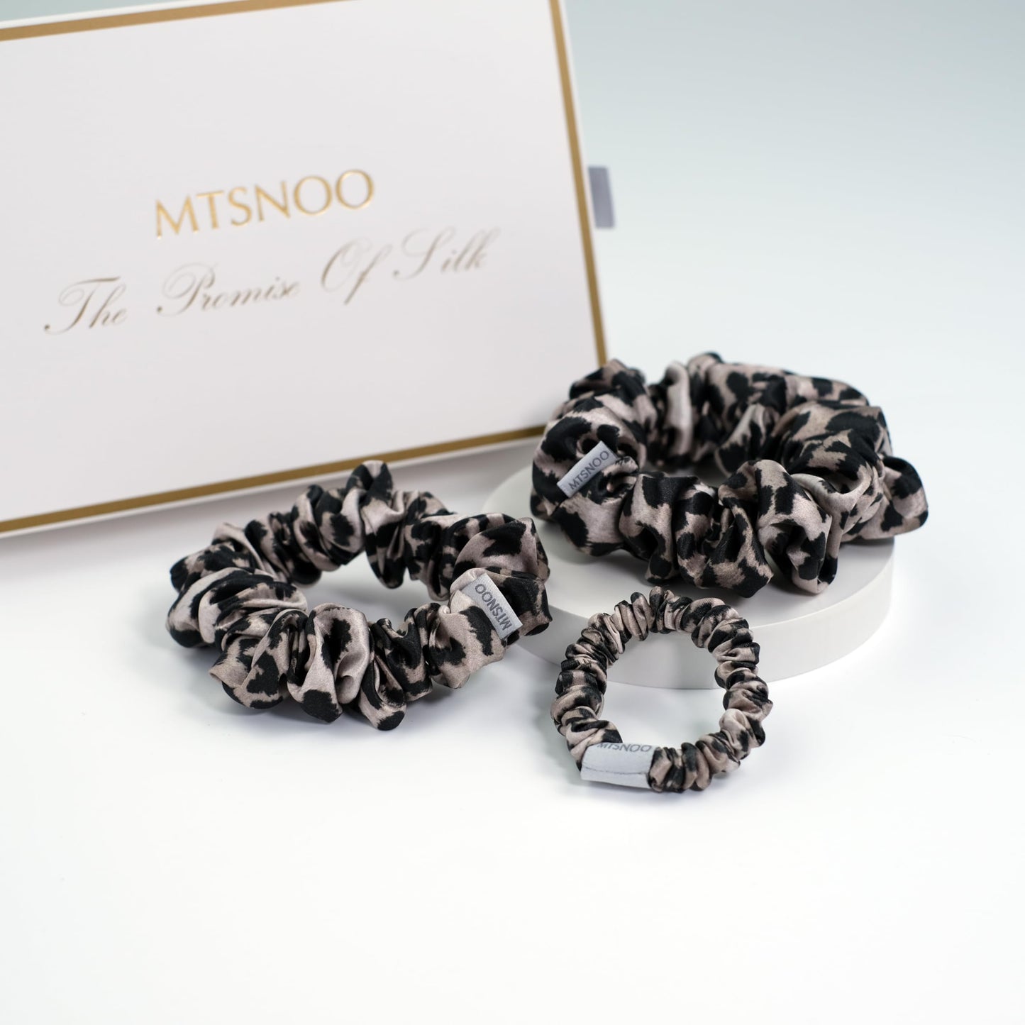 MTSNOO Mulberry Silk Scrunchies for Sleep: 3 Pack Mini Scrunchies with Elastic Band for Curly Hair - 100% Pure 22 Momme Silk Hai