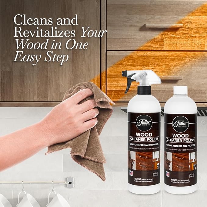Fuller Brush Wood Polish & Cleaner – Conditions, Shines & Protects Wood Surfaces – Removes Dust, Smudges & Stains – Safe for Furniture, Cabinets, Tables & Trim - (Refill Bottle - Pack of 2)
