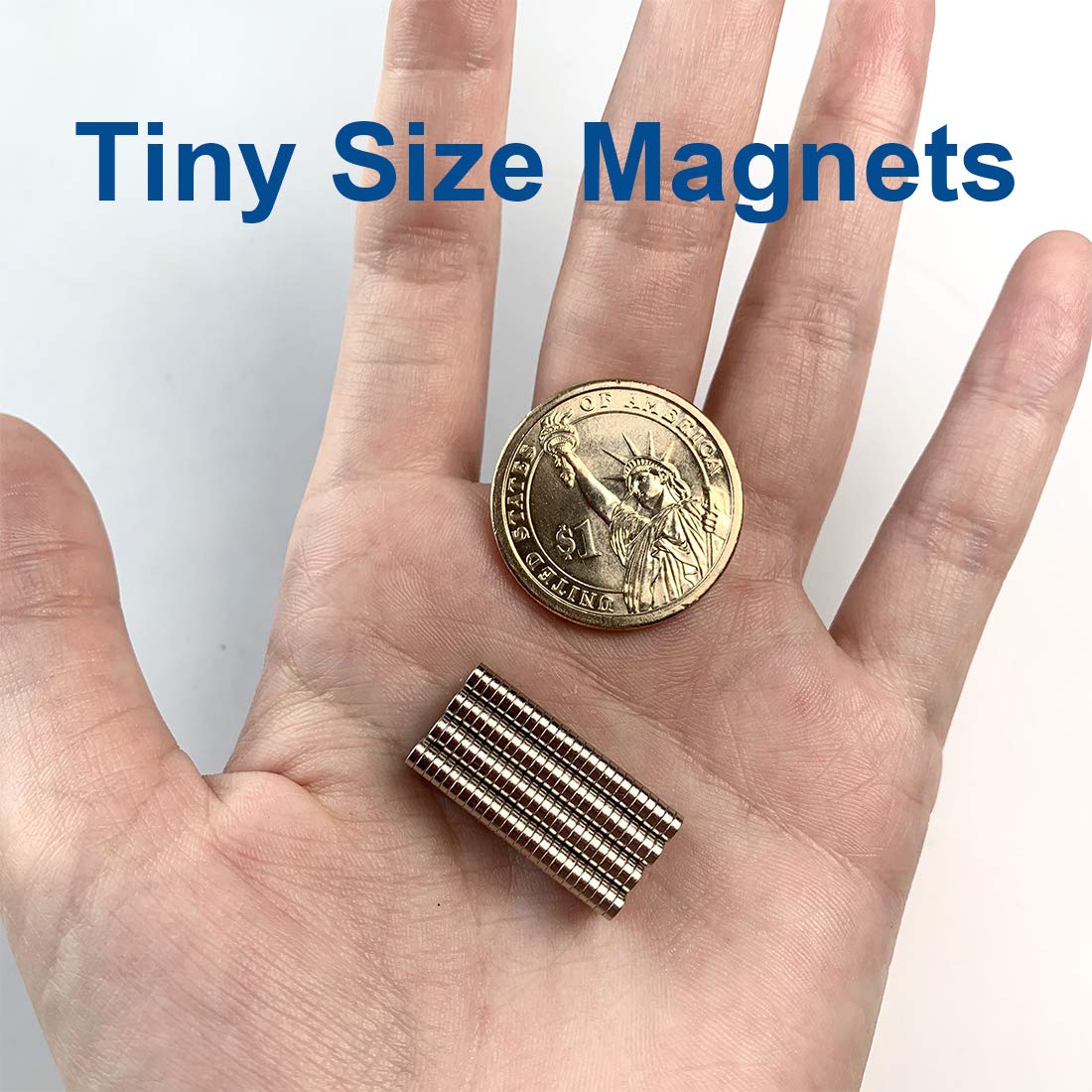 MEALOS 300pcs 3x1mm Tiny Magnets (Actual Size) - Mini Little Small Round Magnets for 3D Printing, Miniatures Small Models - Come with a Storage Case