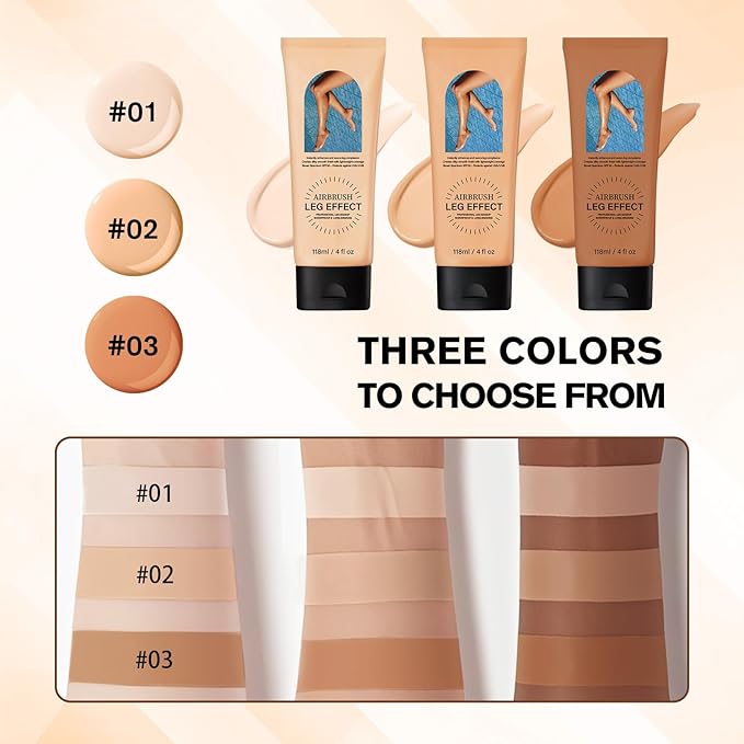 Leg Makeup Waterproof No Transfer, Light Long-Lasting, Easy Application, Legs & Body Concealer Makeup. (Fairest Glow)
