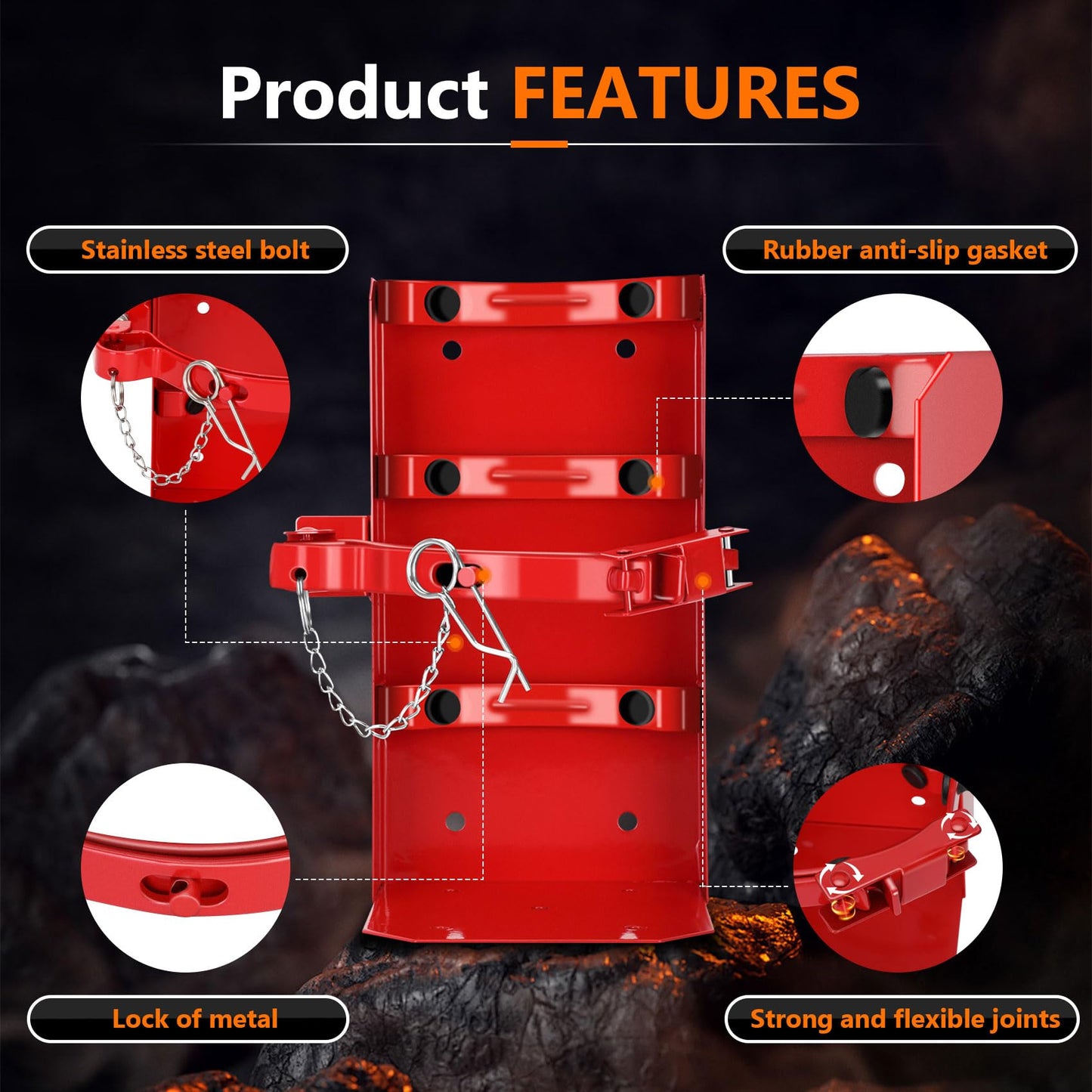 Heavy Duty Vehicle Bracket,Fire Extinguisher Brackets&Mounts-St12 Steel Red, Fit 20lb Dry/10lb Co2 Extinguisher-for School,Garage,Vehicle,Boat,Truck Generic Replacement for 810 by amerex