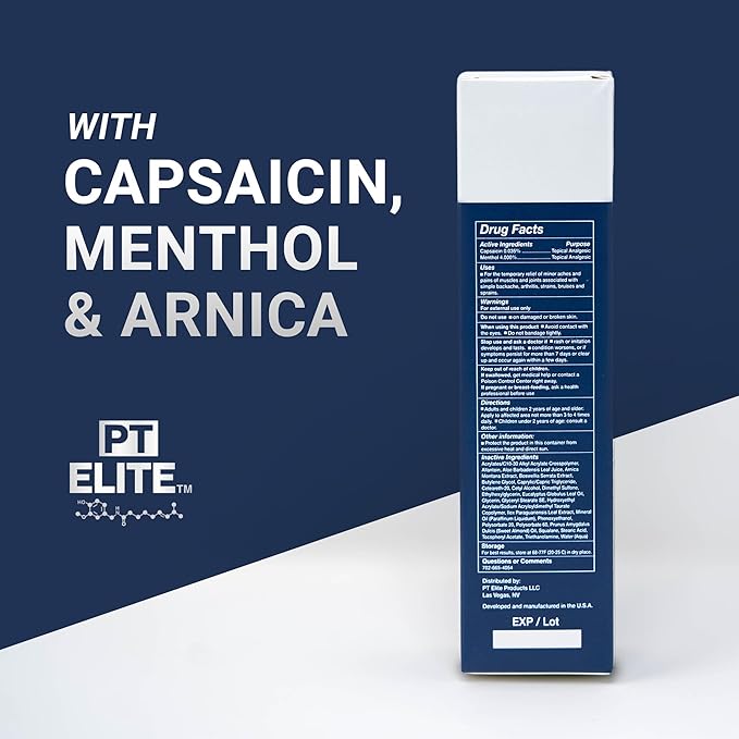 Premium Pain Relief Cream, with Capsaicin, Menthol & Arnica, Arthritis, Knee, & Back Pain Relief, Soothes Sore Muscles & Joints, Reduces Stiffness, Non-Greasy, Topical Analgesic, 3.4 oz