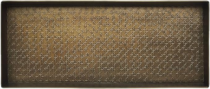 HF by LT Caning Pattern Metal Boot, 30 x 13 inches, Antique Brass Finish