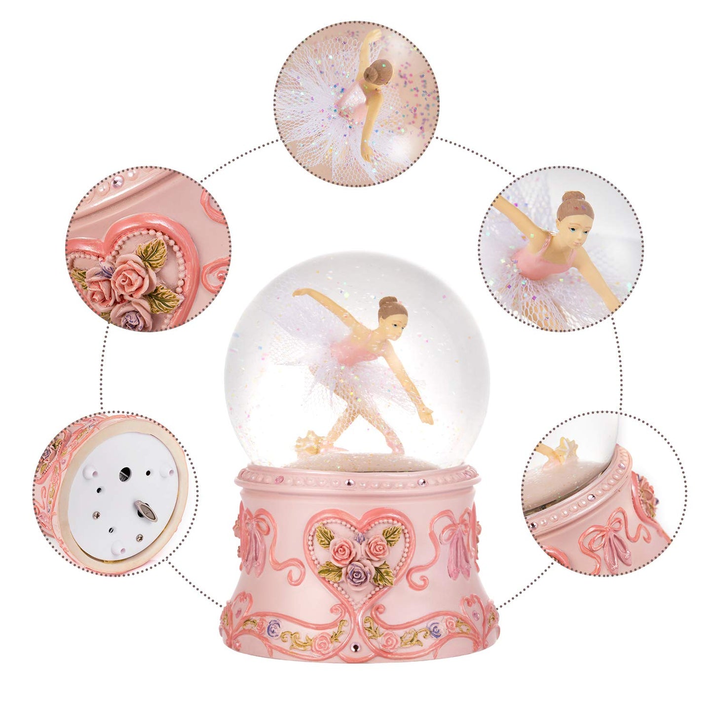 Septwonder Ballerina Snow Globe, Snowglobe for Wife, Daughter, Granny and Granddaugther (Swan Lake)