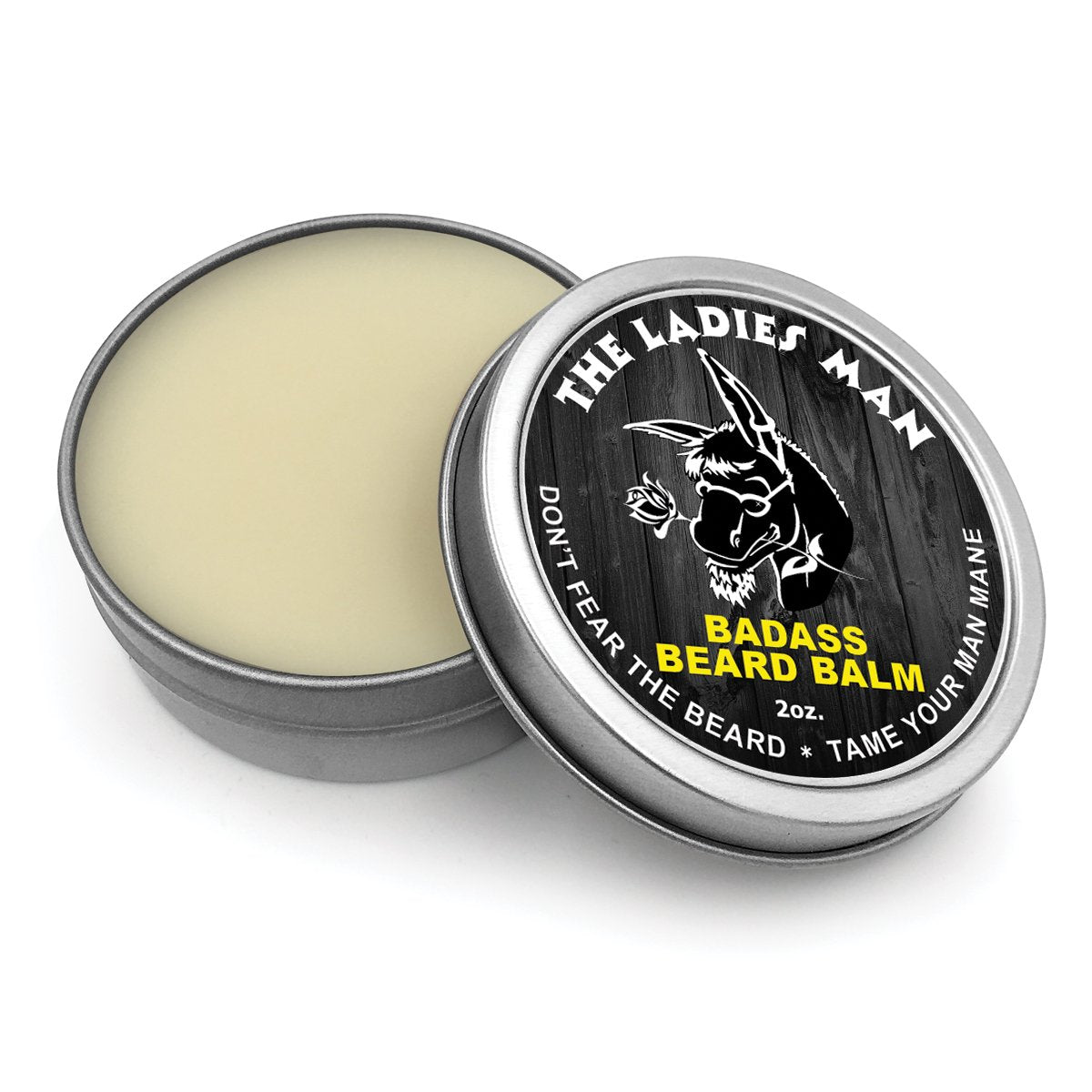 Badass Beard Care Beard Balm - The Ladies Man Scent, 2 Ounce - All Natural Ingredients, Soften Hair, Hydrate Skin to Get Rid of